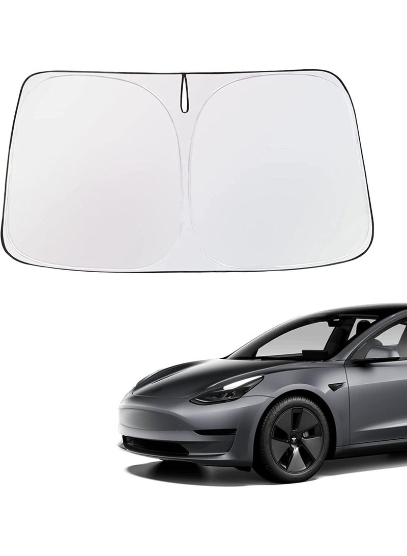 The front windshield sunshade is coated with a silver cloth heat-insulating sunshade, - Image 1